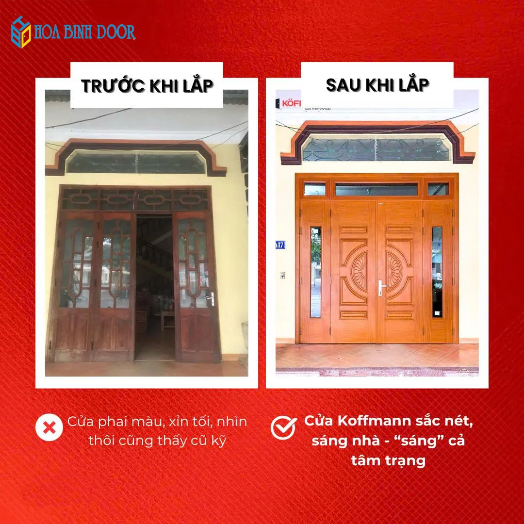 Cửa thép vân gỗ cao cấp
