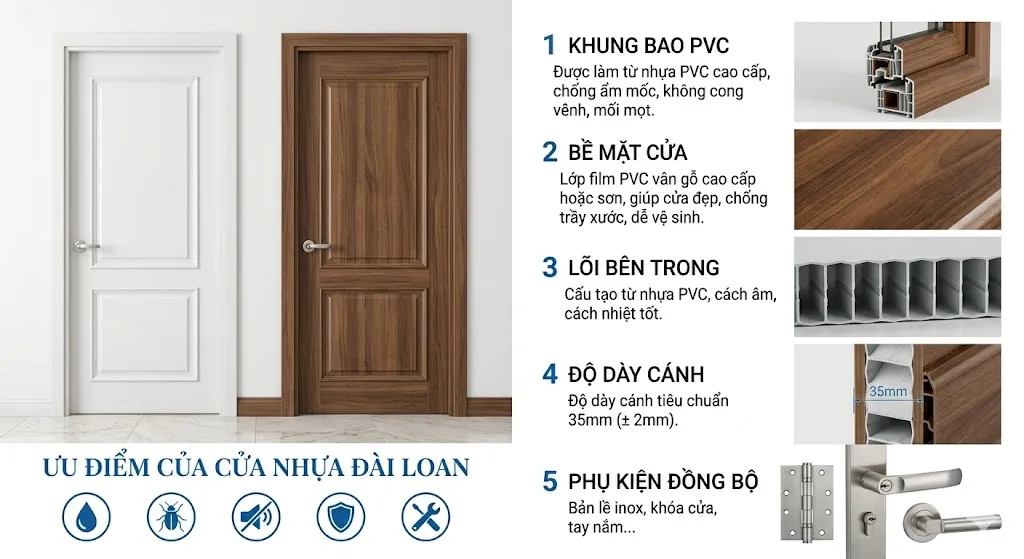 Giá Cửa Nhựa Đài Loan Tại Phường Sài Gòn - Hòa Bình Door