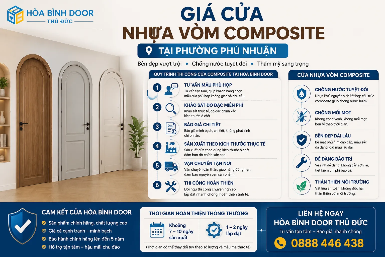 Giá Cửa Nhựa Vòm Composite Tại Phường Phú Nhuận