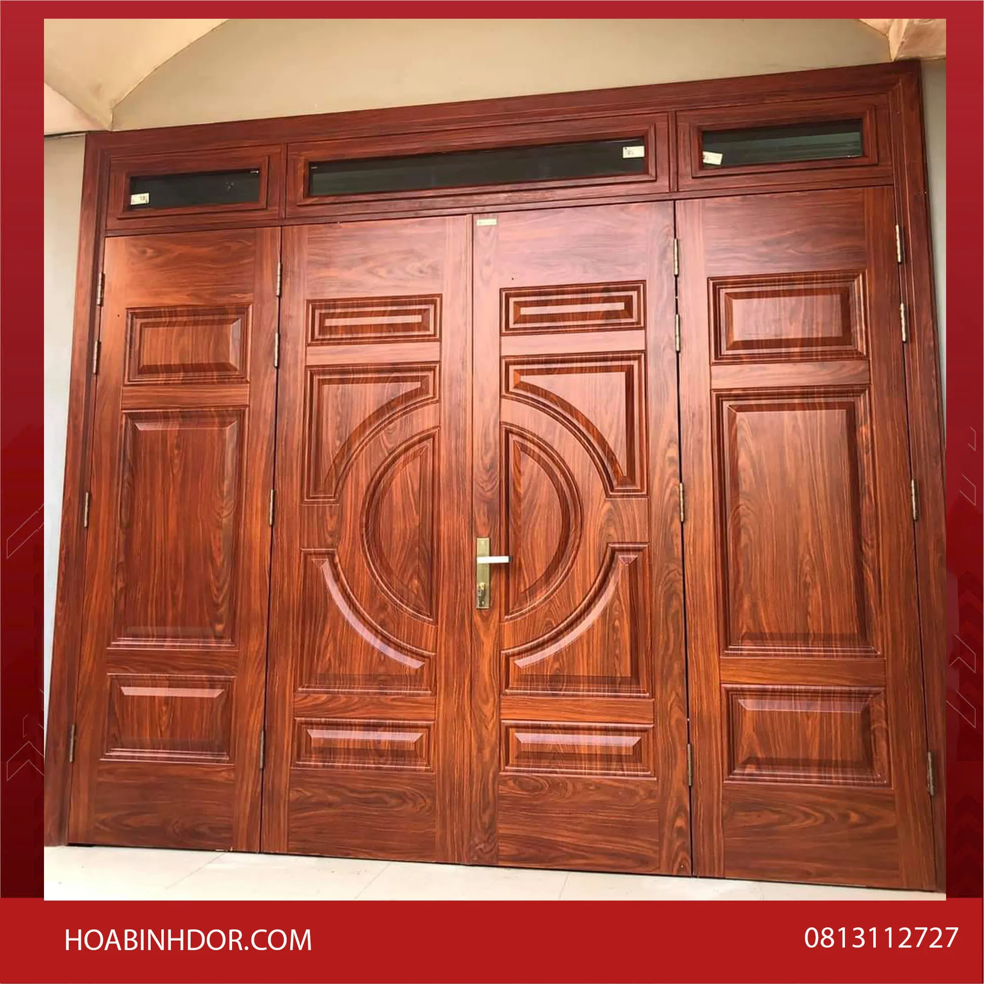 Cửa Thép Vân Gỗ Tại Phường Sài Gòn - Hòa Bình Door