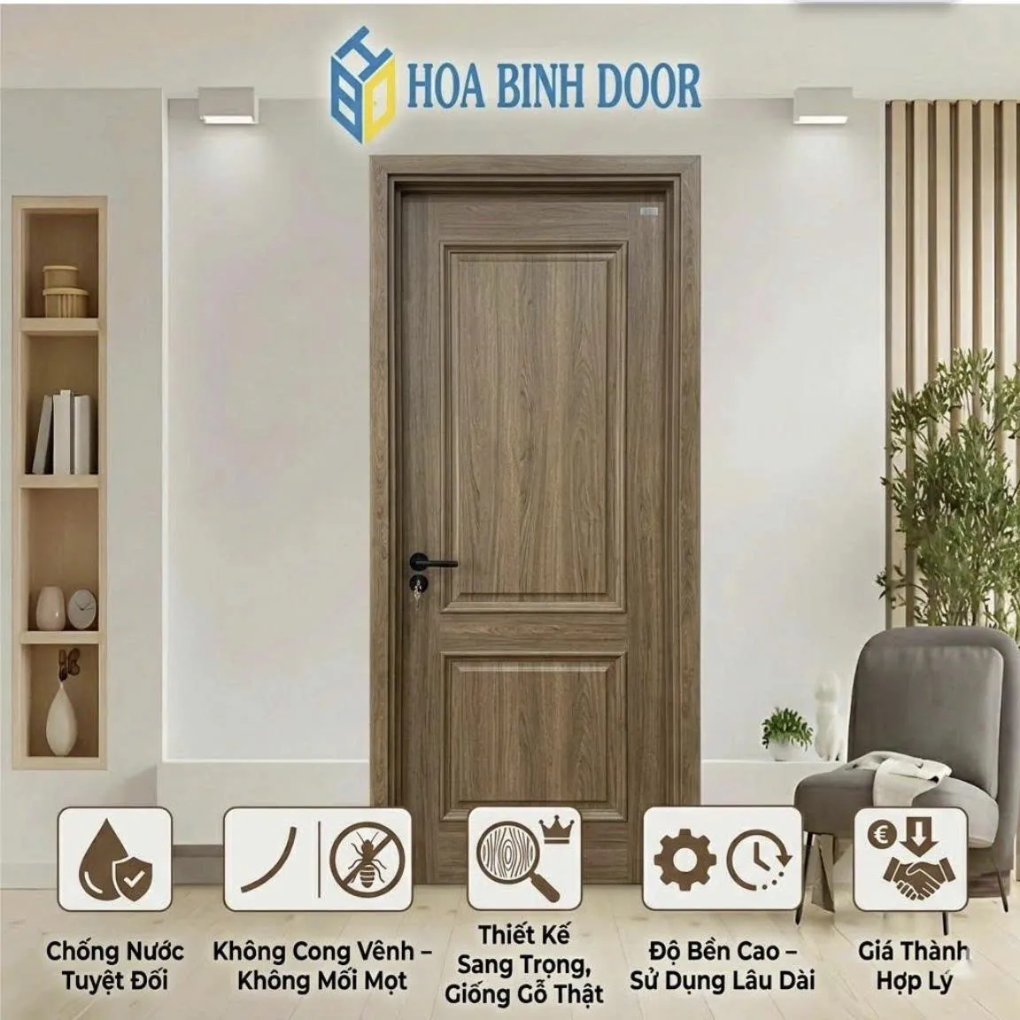 Cửa Composite Chính Hãng Chất Lượng Hòa Bình Door
