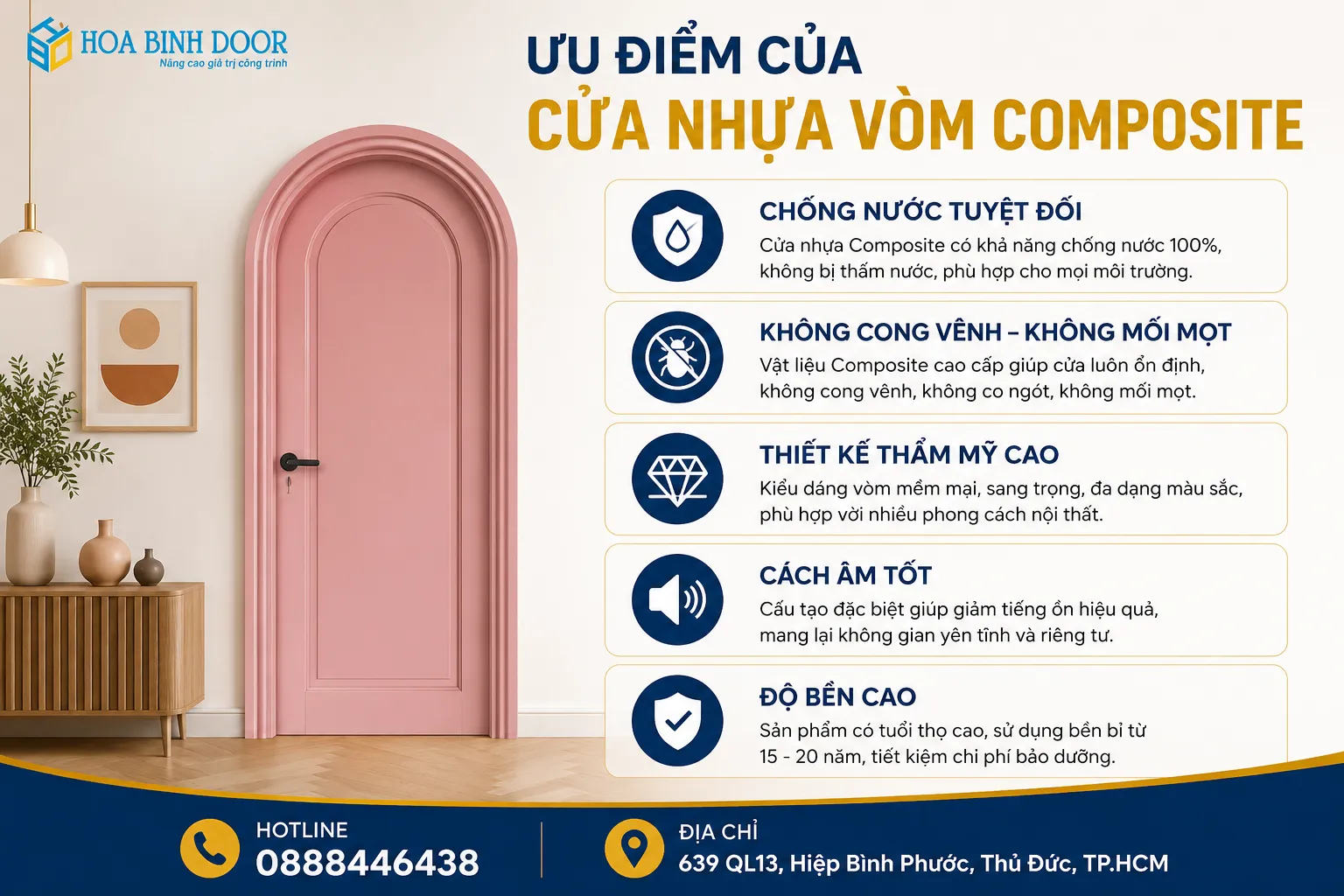 giá cửa nhựa vòm composite
