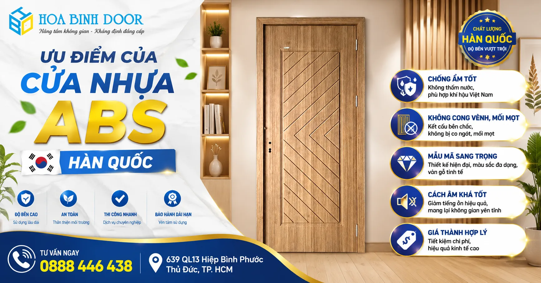 Báo giá cửa nhựa abs hàn quốc