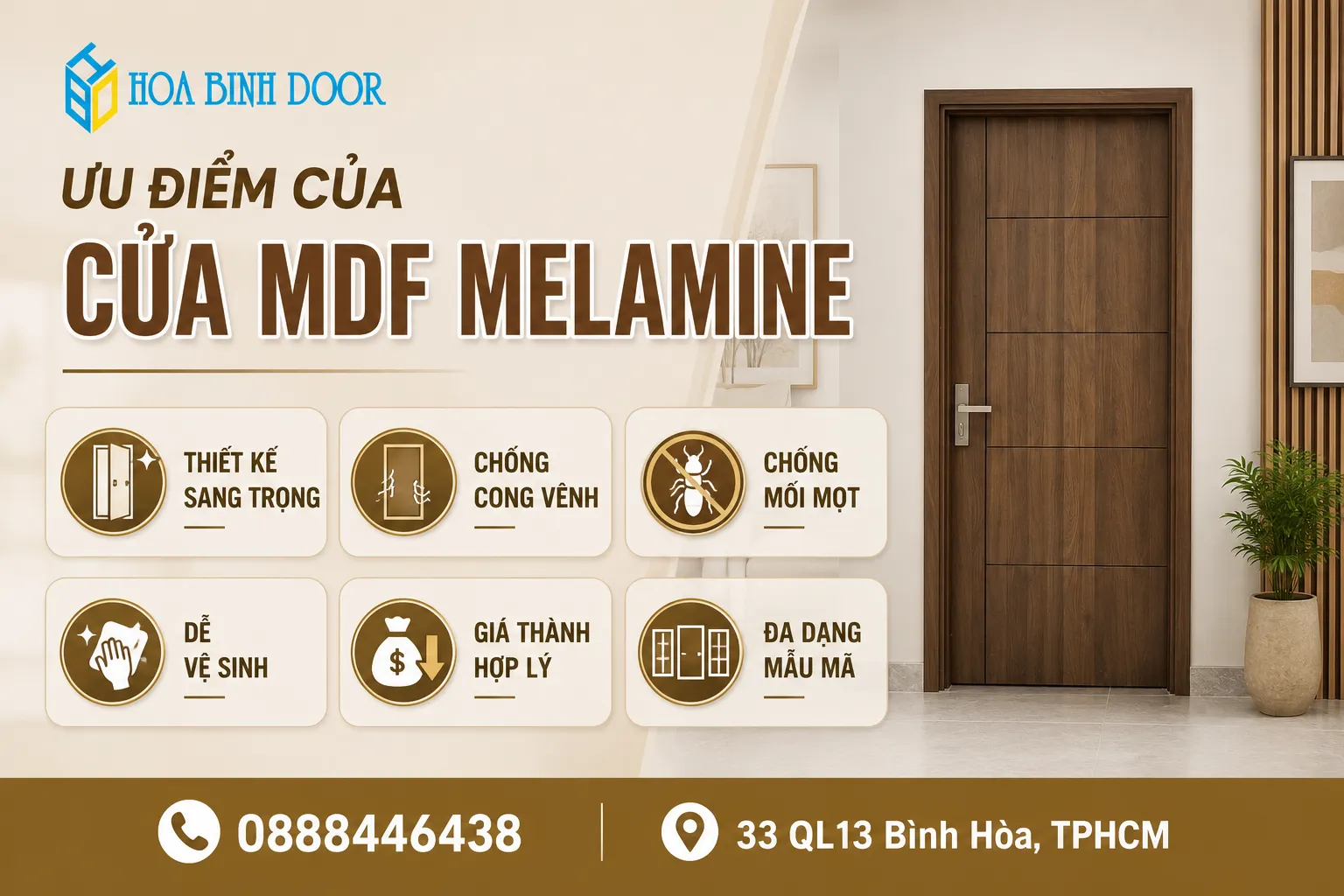 Cửa gỗ công nghiệp MDF Melamine