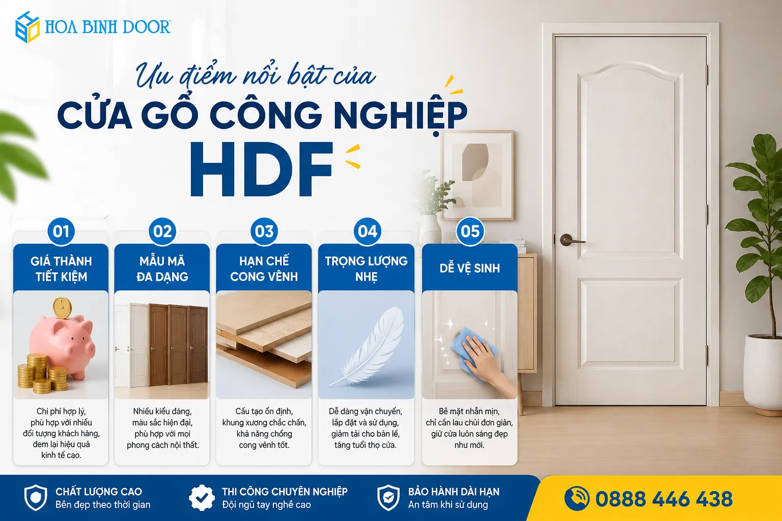 báo giá cửa gỗ công nghiệp hdf