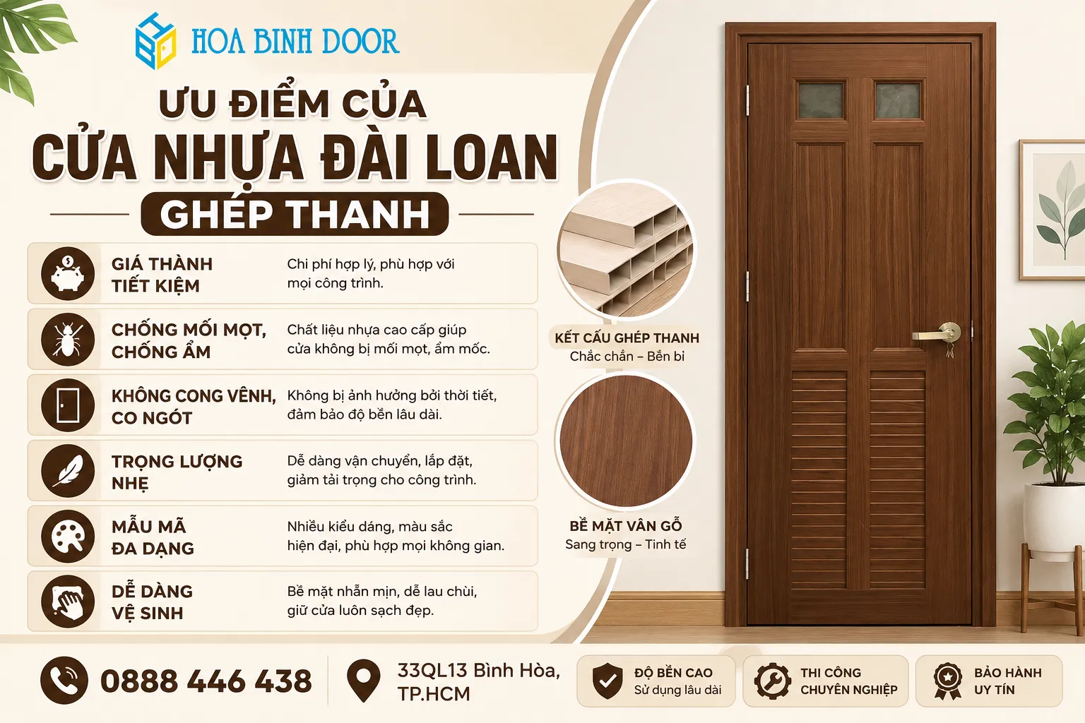 cửa nhựa đài loan ghép thanh