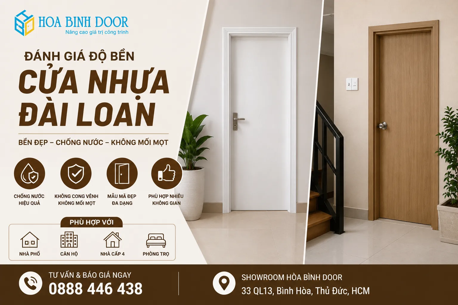 đánh giá độ bền cửa nhựa đài loan