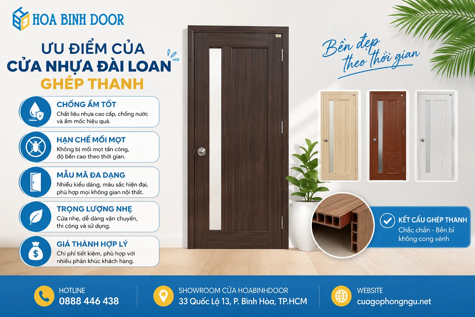 cửa nhựa đài loan ghép thanh