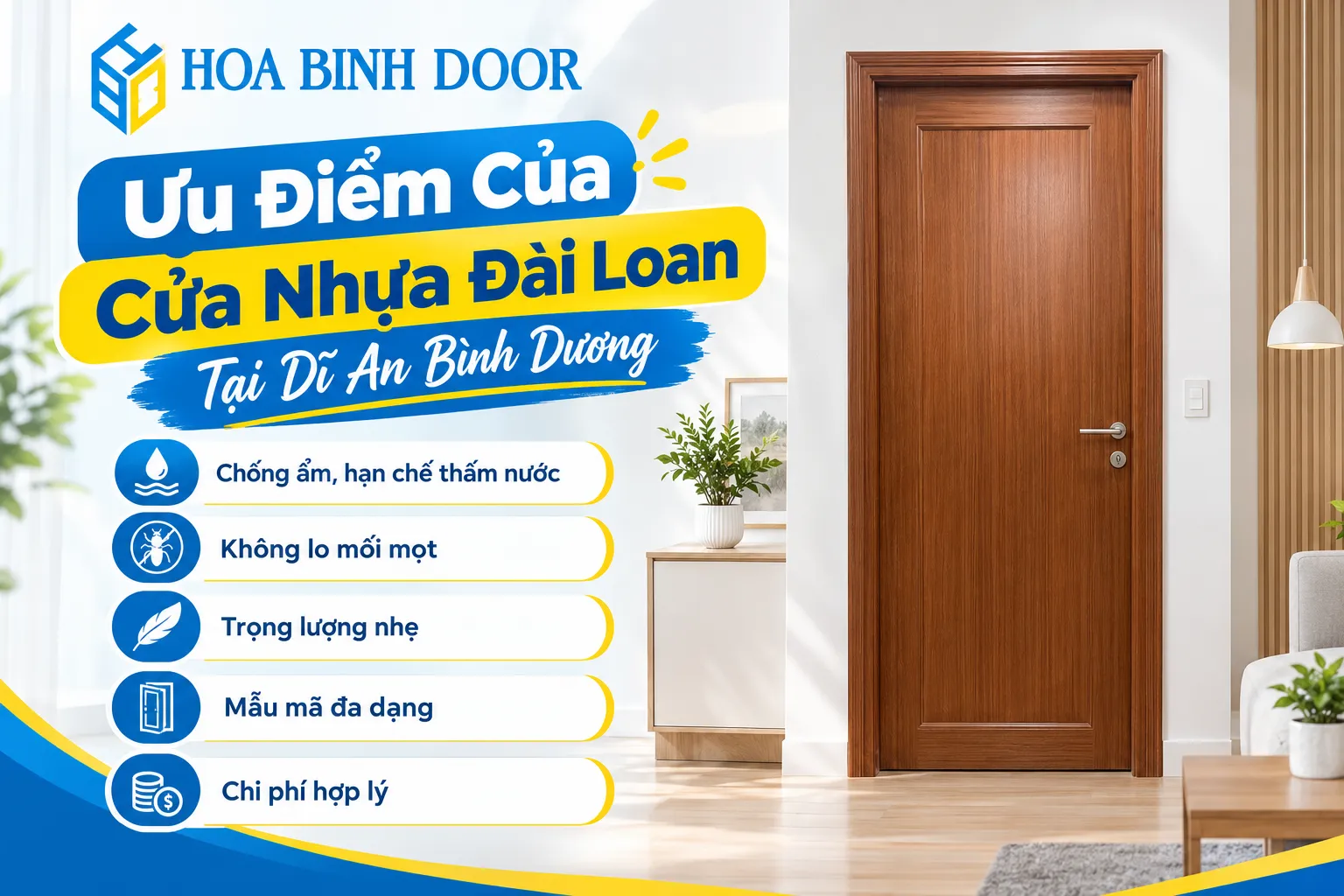 cửa nhựa đài loan tại dĩ an