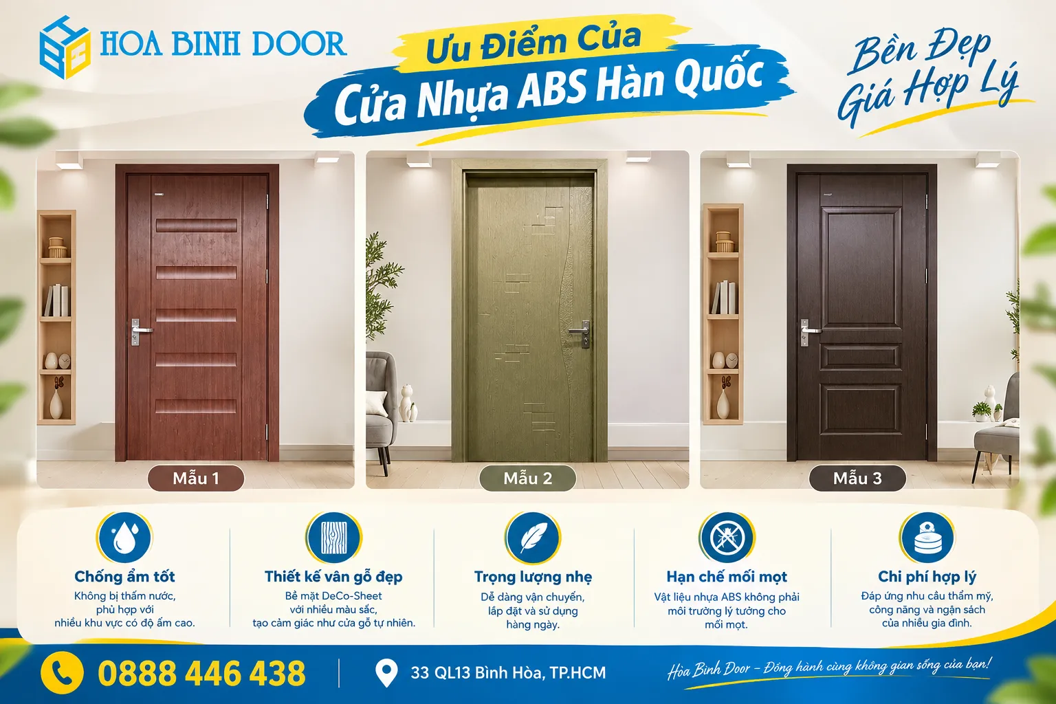 cửa nhựa abs hàn quốc chất lượng