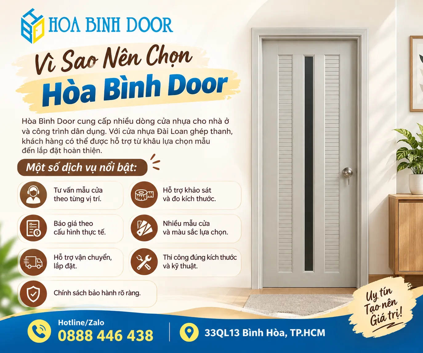 cửa nhựa đài loan ghép thanh tại bình dương